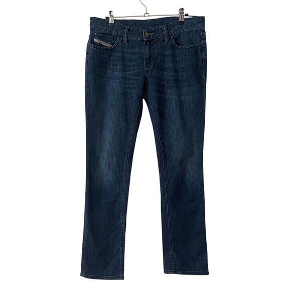 Diesel Womens 29 Liv Jeans Slim Straight Low Rise Dark Blue Stretch Y2K - Picture 1 of 10